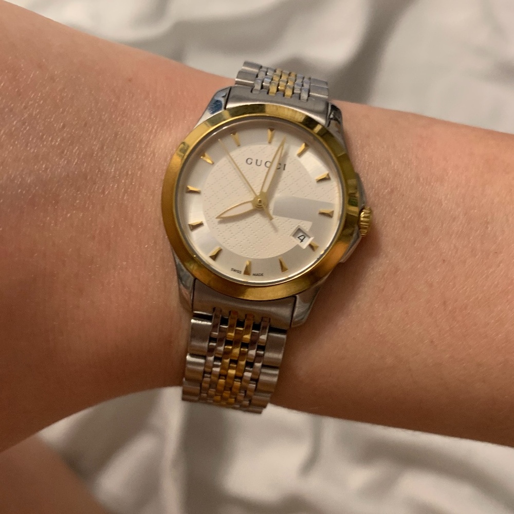 Used authentic Gucci watch - two toned